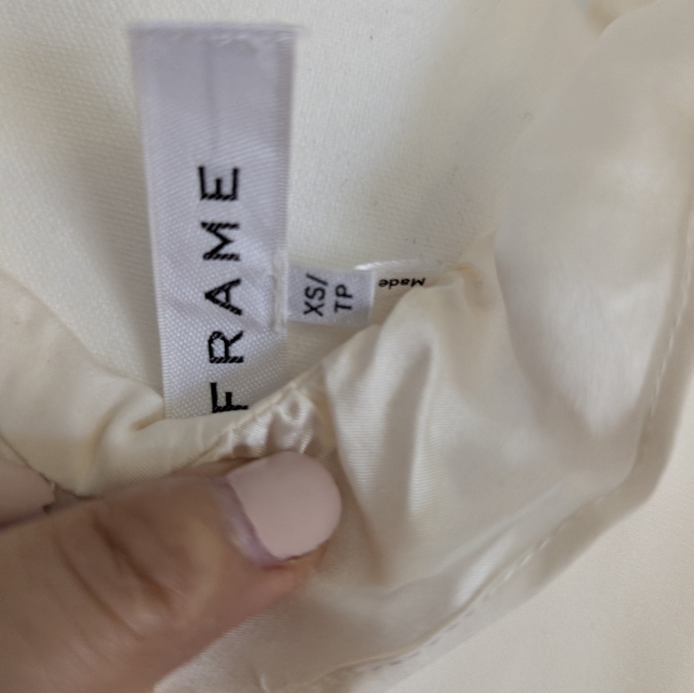 Frame Denim Cream Ruffle Blouse - Picture 6 of 6